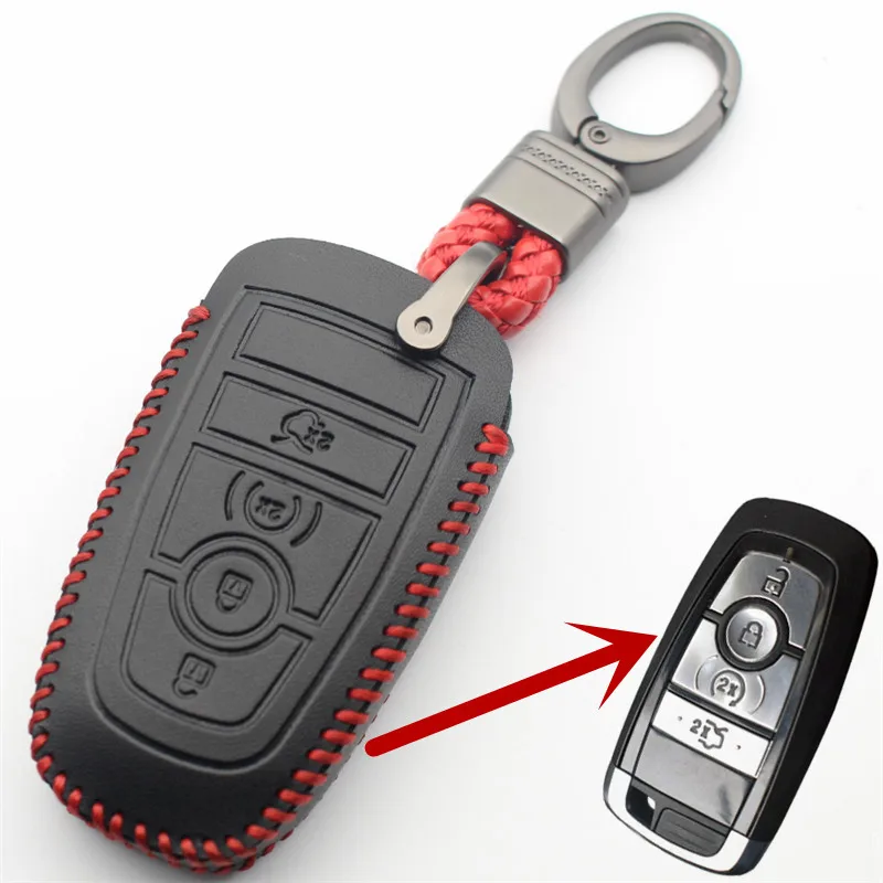 Брелок FLYBETTER из натуральной кожи с 4 кнопками чехол для смарт ключа Ford Fusion/New