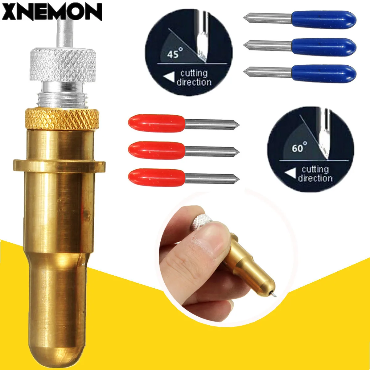 XNEMON 1pc 20x1.5mm for Roland Cutting Plotter Blade Holder +6pcs 45