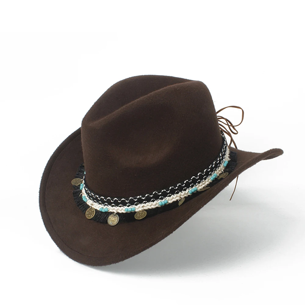 Модная женская западная ковбойская шляпа Женская Вуалетка Outblack Cowgirl Sombrero Hombre джаз шляпа