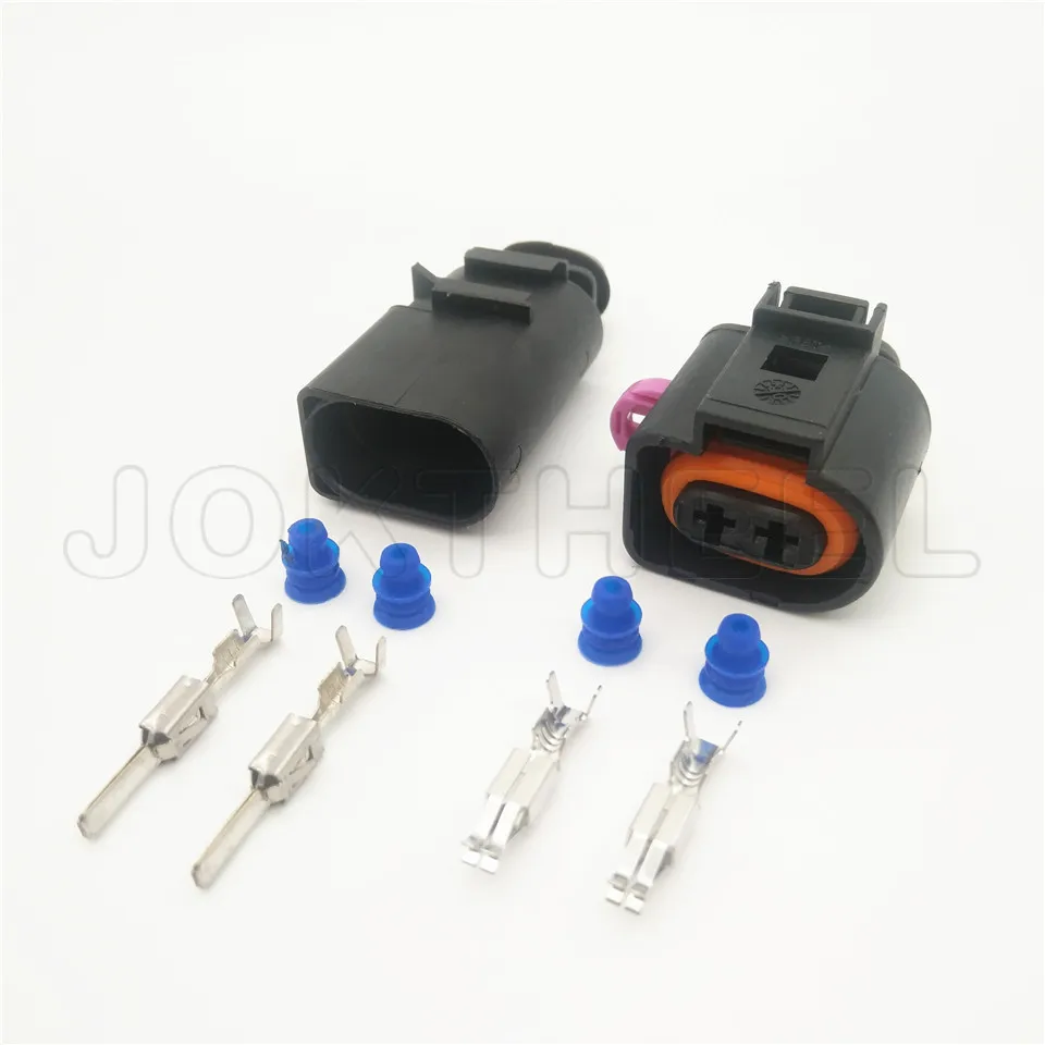 1-20 set 2 Pin 3.5mm male female automotive water temperature sensor horn socket connector plug for VW Audi 1J0973722 1717692-1 - Цвет: Male and Female set