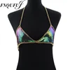 Mesh Sequin Body chain Bra Bikini Chain women Statement Metal bra chain bralette Beach Party Harness body jewelry ► Photo 1/6