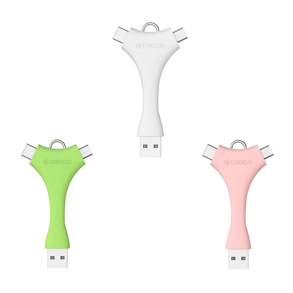 USB кабель ORICO C1 с двумя портами портативный Micro B + Type C для синхронизации и зарядки