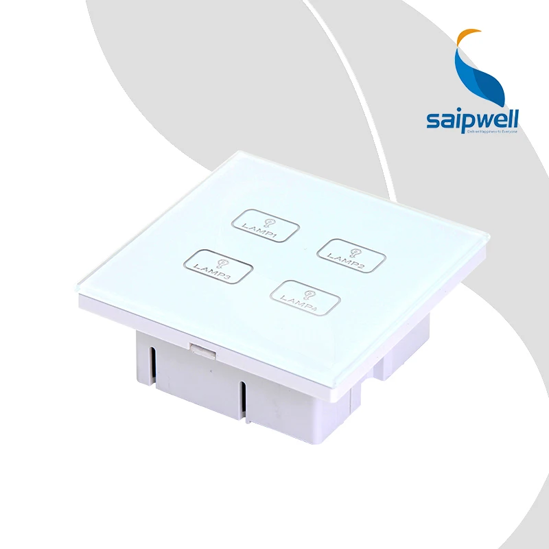 

4 Keys On/Off Lamp Controlled Switch / Single Live Wire Type Touch Switch Panel 85VAC-250VAC (SPT-SF-41-A1/ SPT-SF-41-B1)