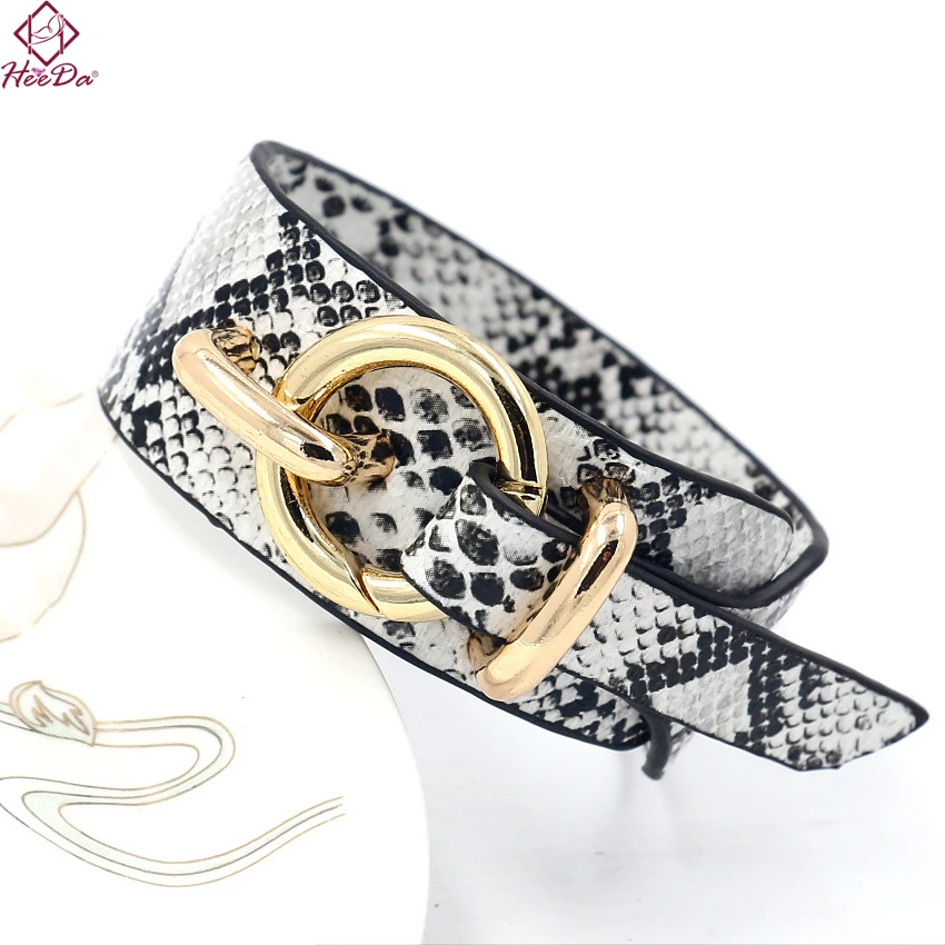 

Heeda Kpop 2019 New Fashion Joker PU Leather Bracelet Unique Handsome Wide Leopard Adjustable Bangle Women Club Bar Hand Jewelry