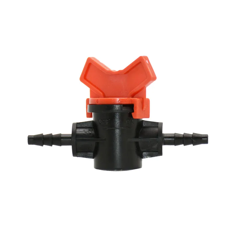 

1/4 inch Garden tap 4/7 hose irrigation water valve 2 way waterstop connectors Mini Valve 1/4" barb Drip adapter 1pcs