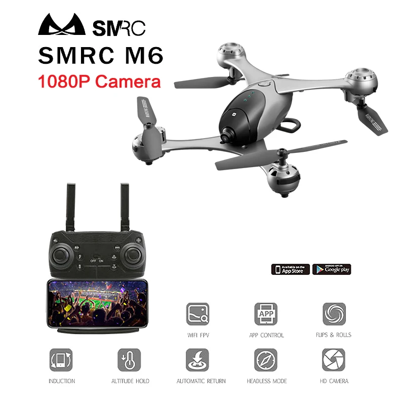 SMRC M6 1080 P/4 K Радиоуправляемый Дрон HD Gimbal Двойные камеры wifi FPV Квадрокоптер приложение парящий гравитационный объект режим слежения Экстра тесто - Цвет: 4K  1pcs battery