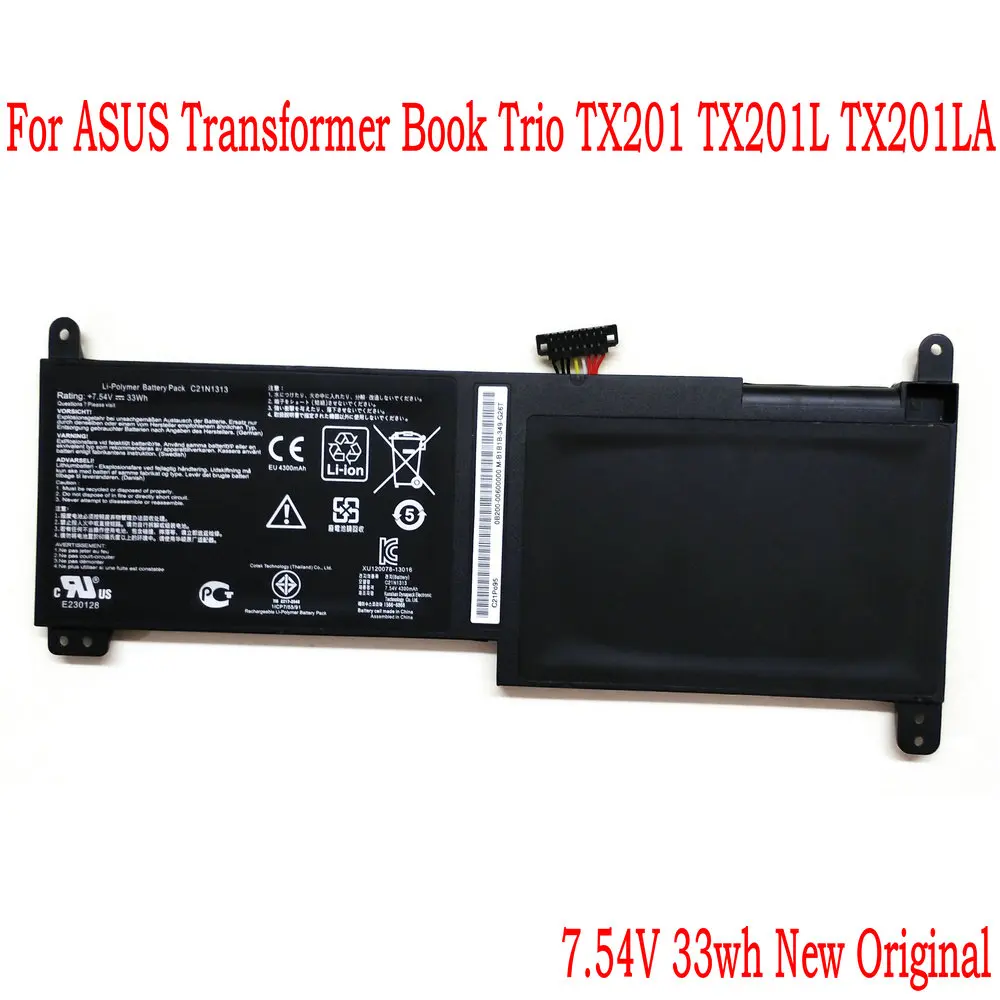 Аккумулятор для клавиатуры 7 54 в 33 Вт/ч 4370 мАч C21N1313 ноутбука Asus Transformer Book Trio TX201 TX201L