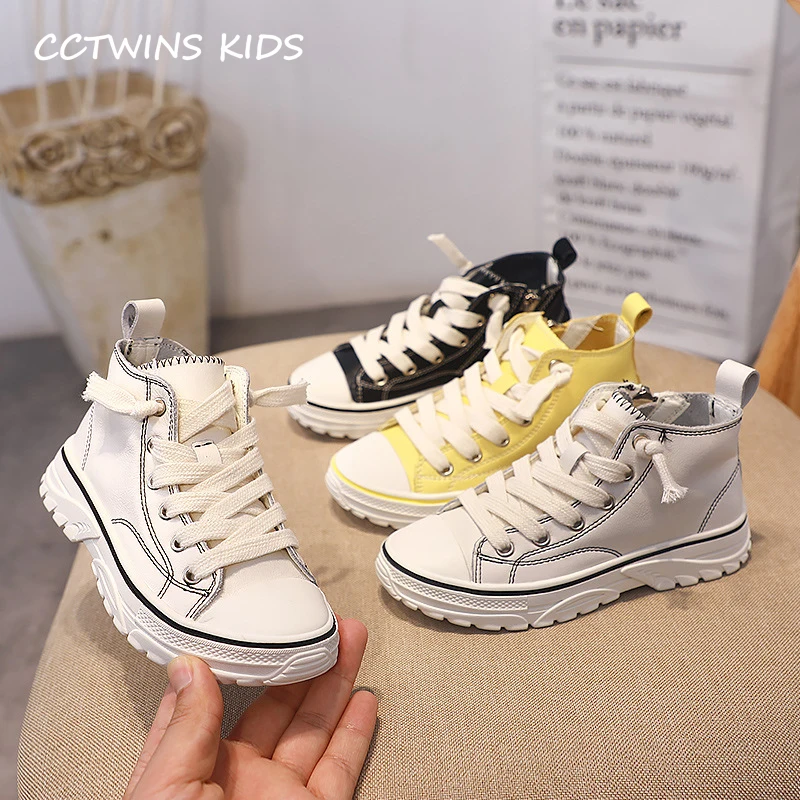 

Kids White Shoes 2019 Autumn Fashion Girls High Top Sports Shoes Boys Real Leather Running Sneakers Children Trainers FH2471