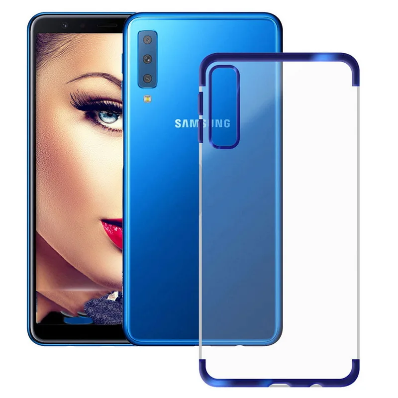 Silicone Case on Case For Samsung A50 Case Transparent Plating TPU Cover For Samsung Galaxy A70 A30 A20 A10 A40 Bumper Case