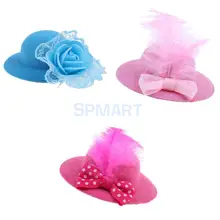 3 uds. Gorro de muñeca Bowler redondo Vintage de moda para 28-30cm Accesorios de ropa