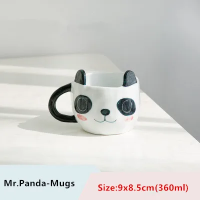 3D Мультяшные каваи мистер панда и Mrs Panda кофейные чашки чаши тарелки мешалки посуда наборы посуды для детей 1 шт - Цвет: B