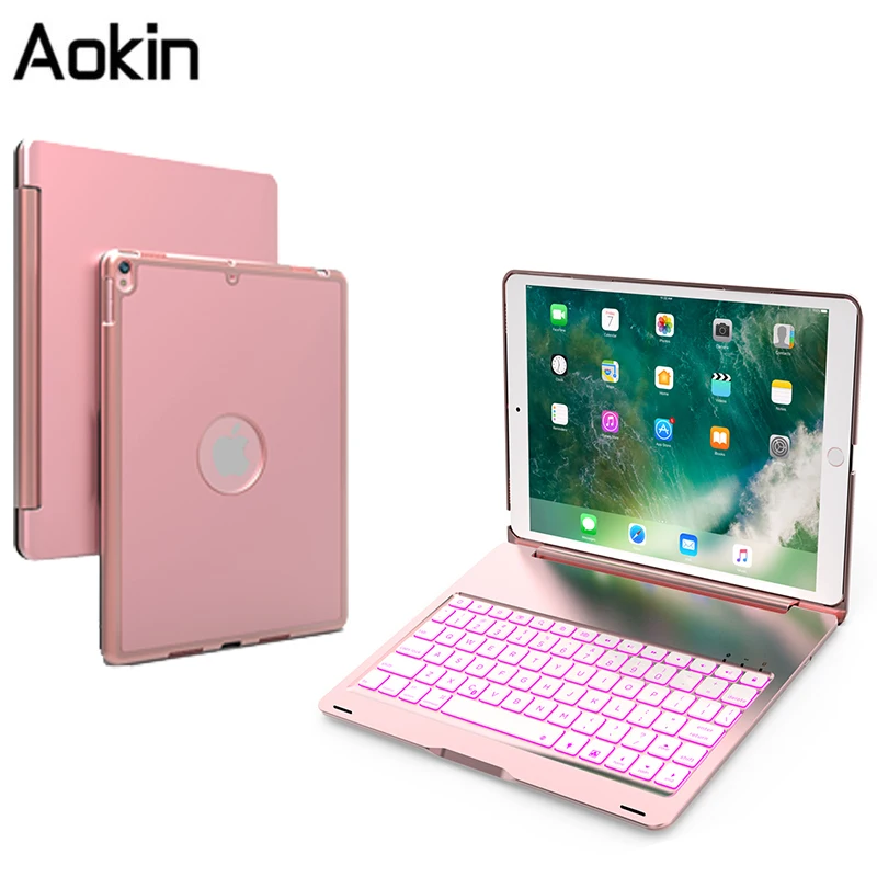 

4 Color Backlit Wireless Bluetooth Keyboard Aluminium Smart Folio Keypad Cover Case for iPad Pro 10.5 Tablet Alloy Fingerboard