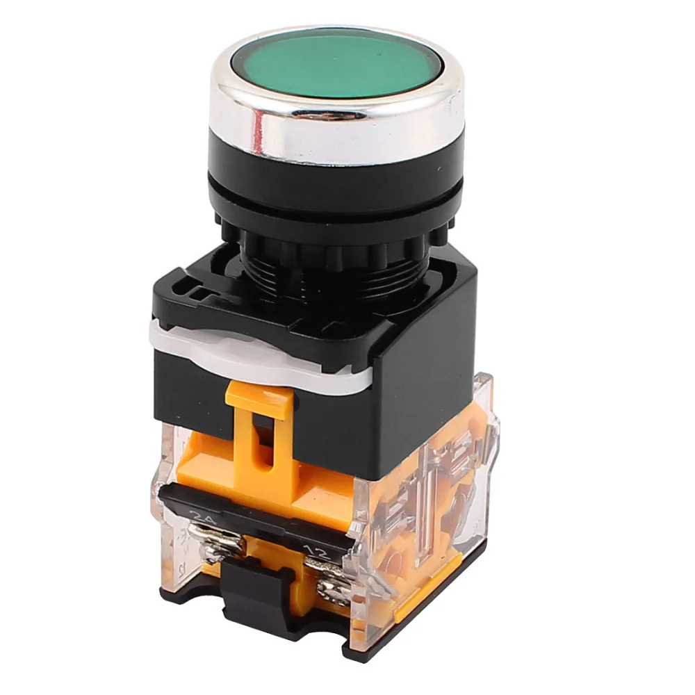 Buy AC 400V 10A 4 Terminal NO_NC Momentary Green Cap