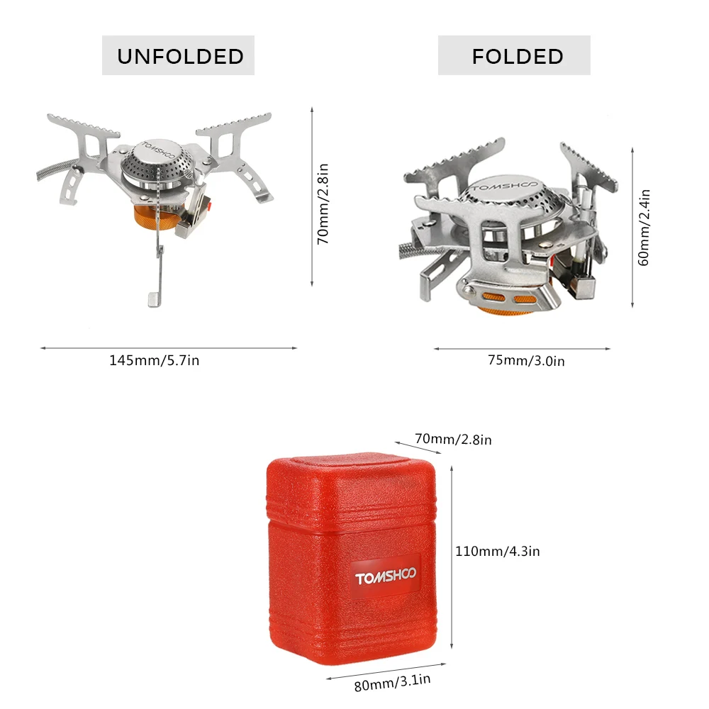 TOMSHOO, Складная газовая плита, походная плита, горелки+ 9 тарелок, ветровое стекло+ газовый картридж, адаптер для плиты, кухонная посуда