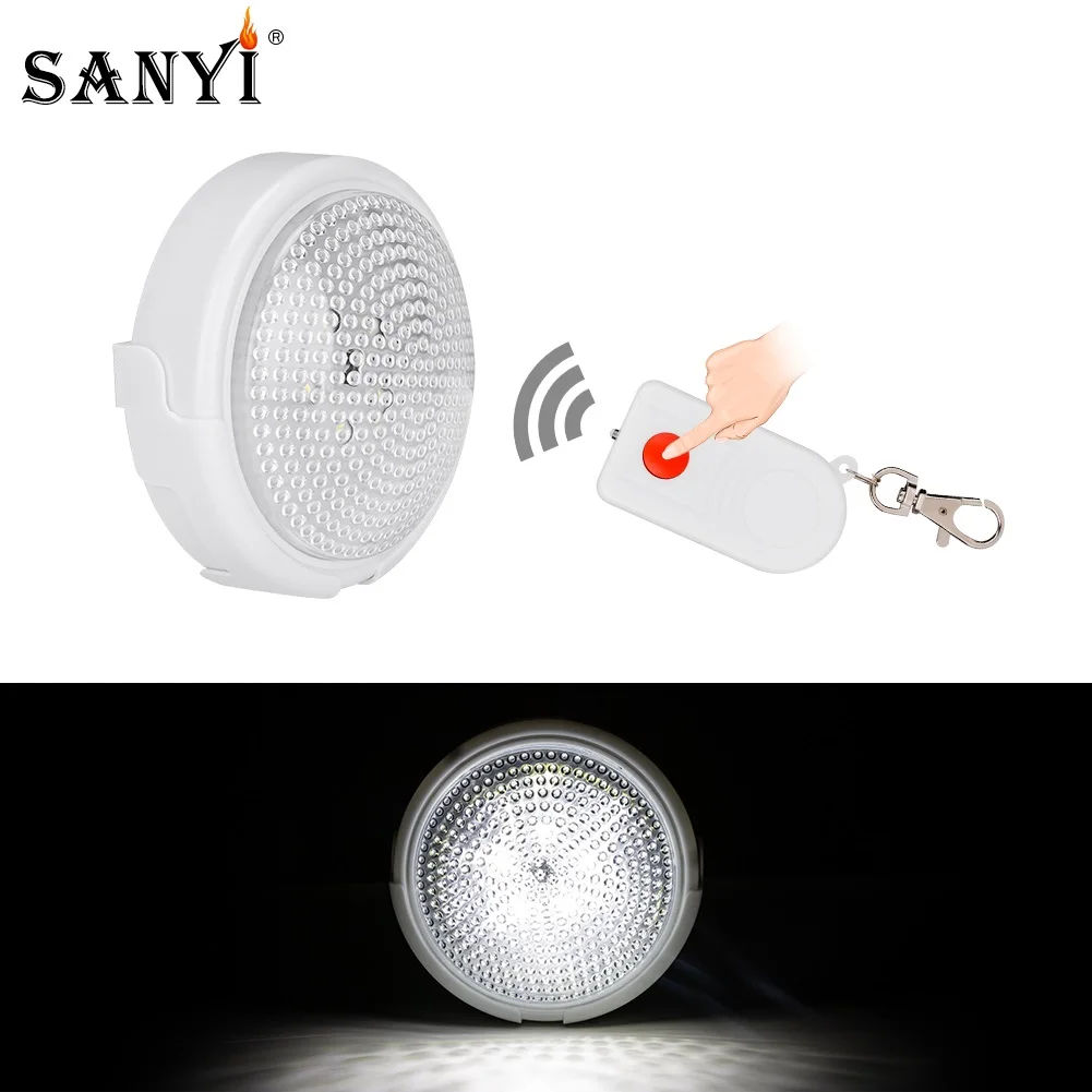

Sanyi Wall Light 5 LEDs Wireless Remote Control Lamp 4xAA Battery Table Cabinet Corridor Wall Lamp White Light for Emergency