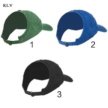 KLV, женская, для взрослых, Полупустой Топ, с открытой спиной, конский хвост, бейсбольная шапка, одноцветная, регулируемая, дышащая, грязная, высокая, булочка, Спортивная, Дальнобойщик, Кепка
