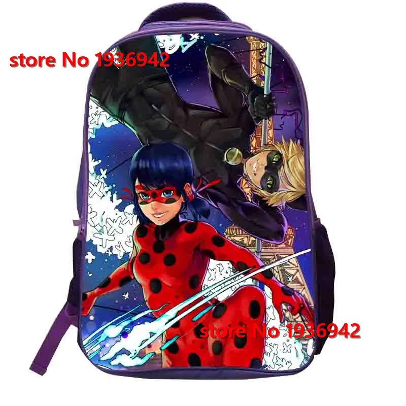 Miraculous Ladybug Backpack School Bags Double Layer Custom Made