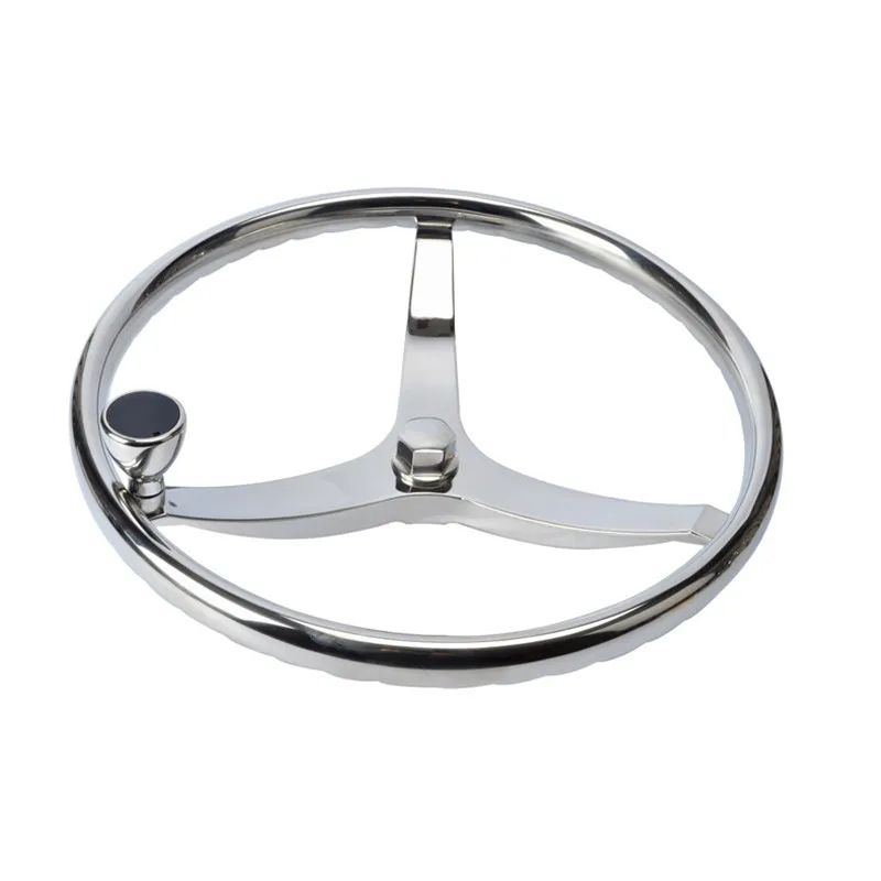 

Stainless Steel Boat Steering Wheel 3 Spoke 13-1/2" Dia, with 5/8" -18 Nut