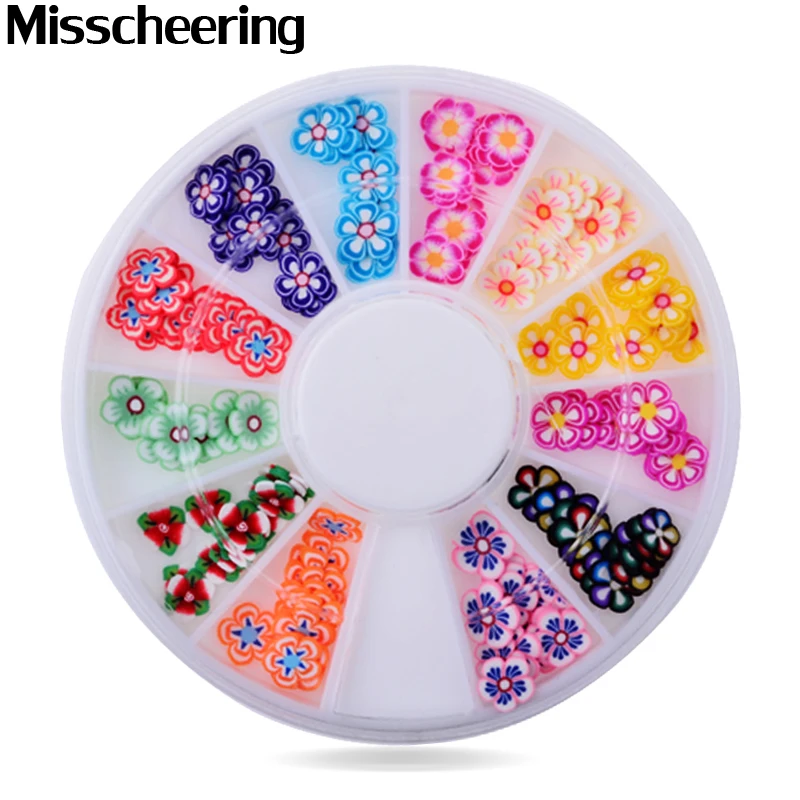 1 Pcs Polymer Clay Nail Art Flowers 3d Mix Design Slicing Nail,diy