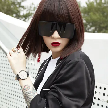 

1Pcs Square Flat Large Sunglasses Big Oversized Frame Dazzle Unisex Glasses Driver Goggles