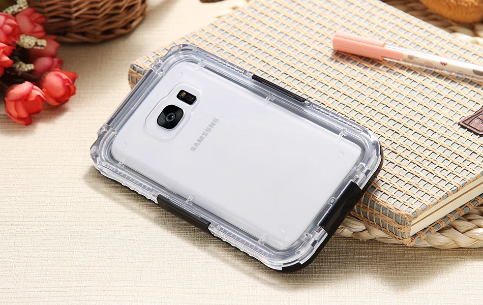 For Samsung Galaxy S7 S7 edge Waterproof Case Diving Underwater Watertight Cover Universal Hard PC+TPU Full Clear For S7 S7 Edge (11)