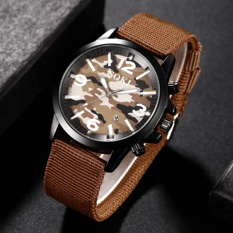 

SOKI Brand Hours Camo Watch relojes para hombre Mens Clock Quartz Relogio Masculino Military Sport Men's Casual Wristwatches