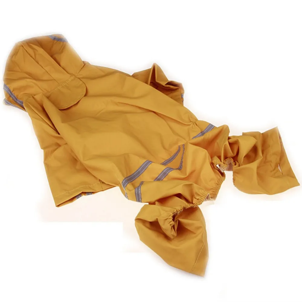Большая собака Всесезонная прохладная полоса водонепроницаемый плащ Одежда для домашних собак PU материал красный зеленый желтый синий Плащи размер 3XL-7XL