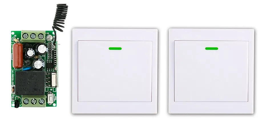 

New AC220V 1CH Wireless Remote Control Switch System Receiver +2* Wall Panel Remote Transmitter Sticky Remote Smart Home Switch