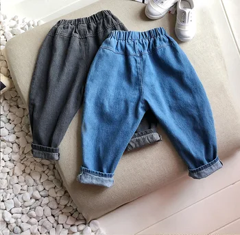 

Kids Jeans Fashion Korean Elastic Waist Denim Pants Toddler Boys Casual Harem Pants 2 3 4 5 6 Y Boy Jeans Spring Autumn Trousers