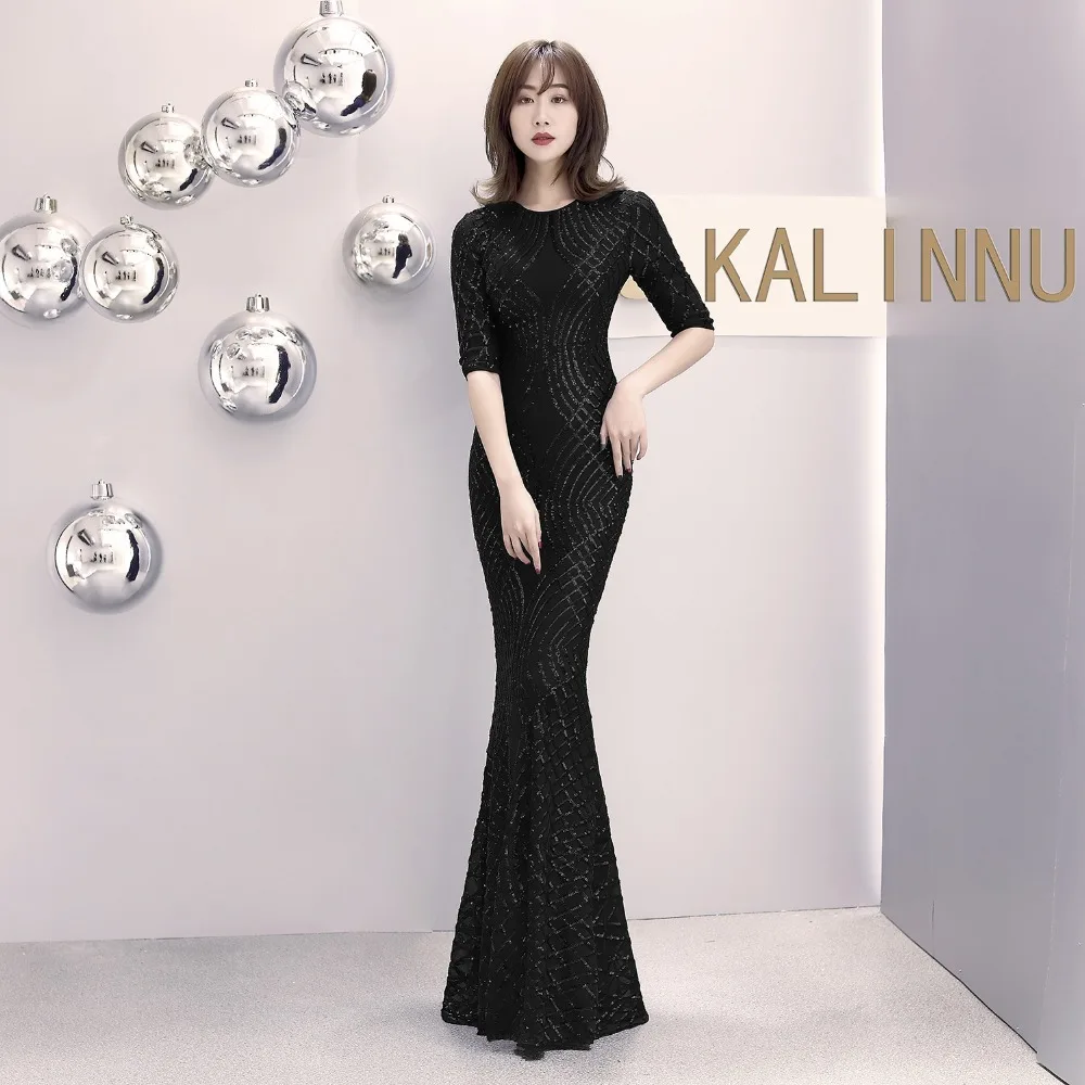 Formal dress Bead Half sleeve stripe Slim TrumpetMermaid Host Club night Long Party Maxi Dress for woman (30)