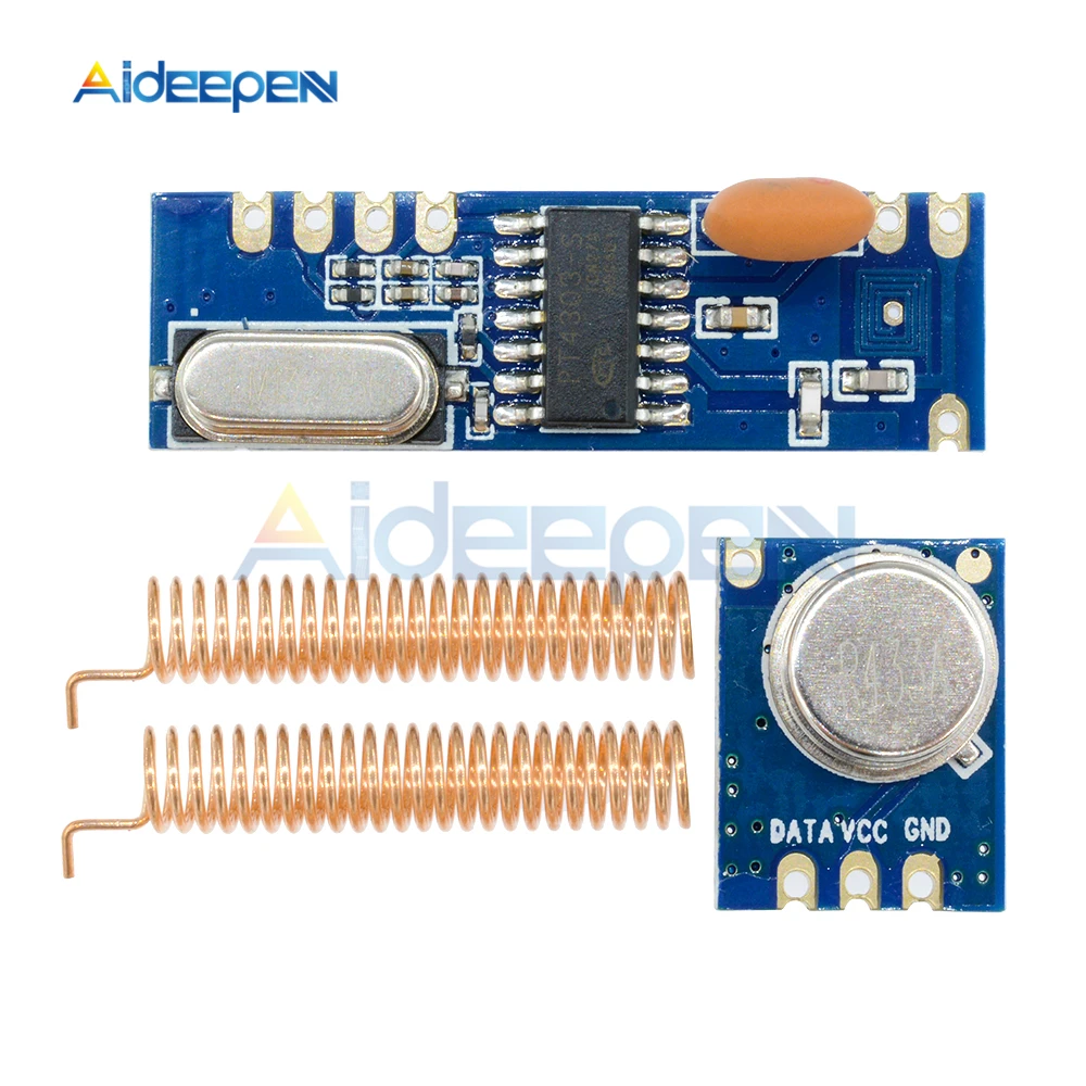 

433MHz 100 Meters Wireless Module Kit ASK Transmitter STX882 + ASK Receiver SRX882 + 2Pcs Copper Spring Antenna