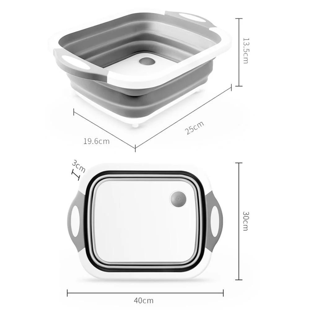 

Fruit Vegetables Drain Basket Foldable 4 In 1 Multi-Board Dayvion No More Tools