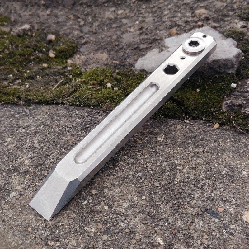 EDC Titanium TC4 124 мм Длина 74 толщина Prybar Cowbar Pry Bar 50 г с шестигранным гаечным ключом