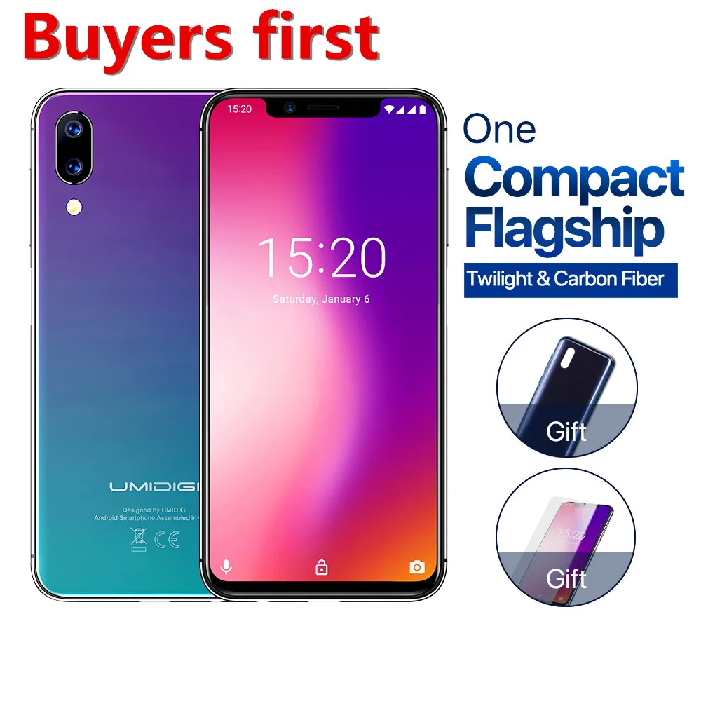 

2019 NEW Global Version UMIDIGI ONE 19:9 5.9"FHD Android 8.1 mobile phone 4GB+32GB Helio P23 Octa Core 12MP 4G LTE smartphone