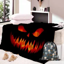 Happy Halloween Christmas Horror pumpkin Flannel Throw Blanket bedding blankets offer soft feel and cozy warmth christmas snowscape moon flannel throw blanket