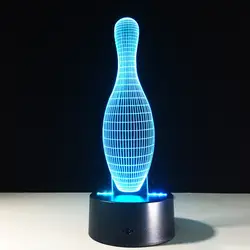 7 цветов изменить светодиодный 3D ночника для боулинга 3D голограмма Luminarias Настроение лампы домашнего декора творческий подарок 3d стол лампа