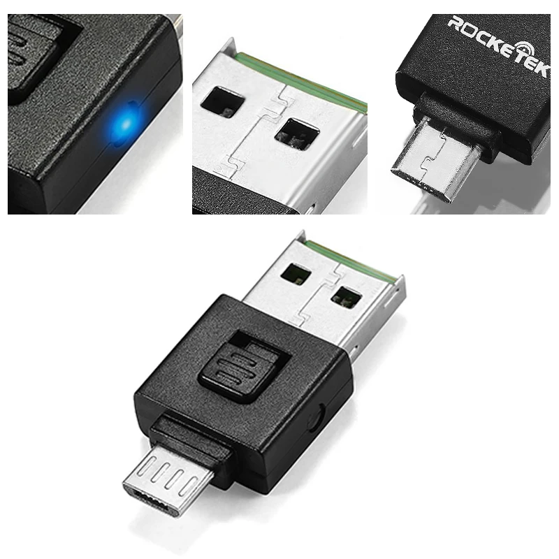 Rocketek high quality micro usb 2.0 multi memory otg phone card reader adapter for TF micro SD pc computer laptop accessories.