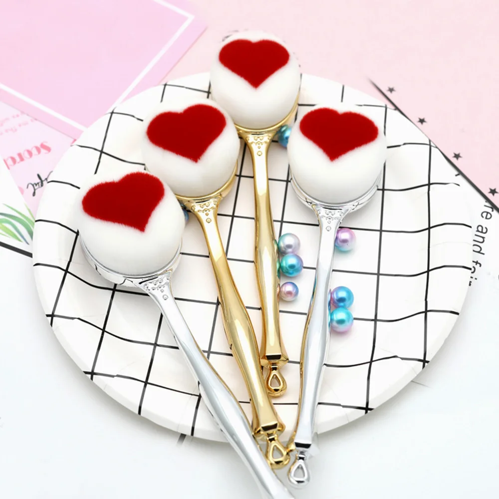 

1 Pcs Professional Makeup Brush Toothbrush Shape Red Peach Heart Makeup Brush Foundation Oval Brushes