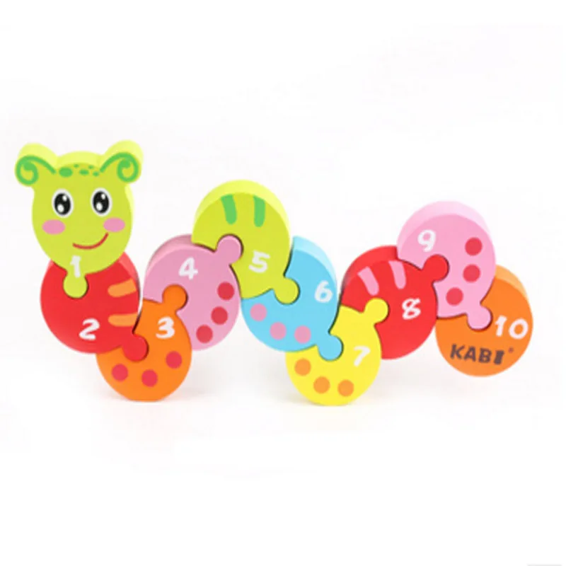 

1set free shipping Early childhood children's educational toys wooden Caterpillar block intellige learning tools Toys & Games