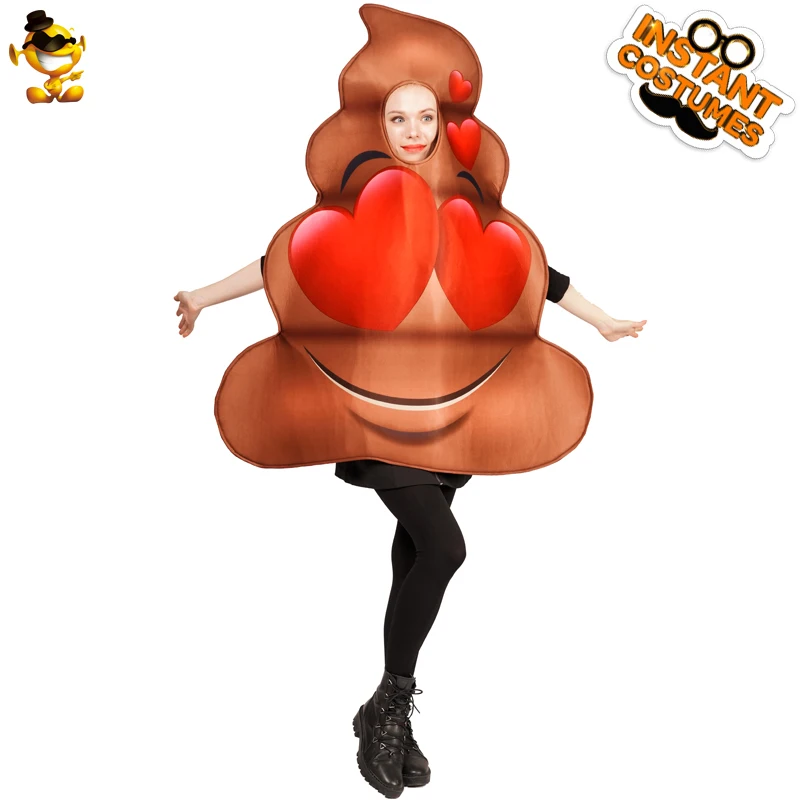 Adult Unisex Heart Poop Costume Fancy Dress Funny Lover  Emoticon Clothes Cosplay Carnival&Christmas Party 