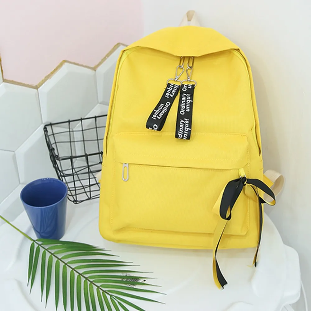 Unisex Canvas Letter Printing Backpack Travel Feminine Backpacks Student Bag Shoulder Schoolbags