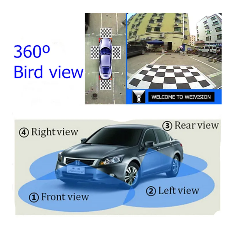 WEIVISION Universal 360 degree bird View Car DVR recording surround
