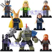 DR TONG 80PCS/LOT X0165 Super Heroes Thor Amora Jane Foster Hulk Loki Sakaarian Guard Grandmaster Volstagg Building Blocks Toys