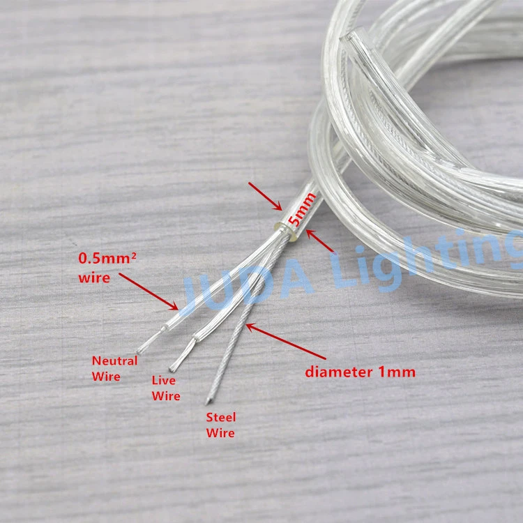 0 5 ミリメートルスクエア透明クリアカラー電源ケーブルコード鋼線ロープ電線 2 コア Led ペンダントライト Wires Cables Aliexpress