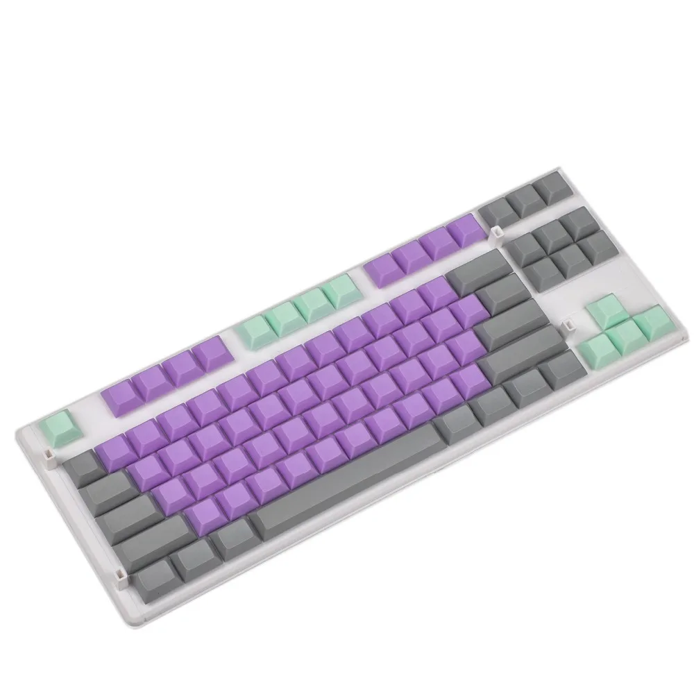 YMDK 87 DSA серый зеленый фиолетовый смешанный пустой Keycap PBT набор ключей подходит для