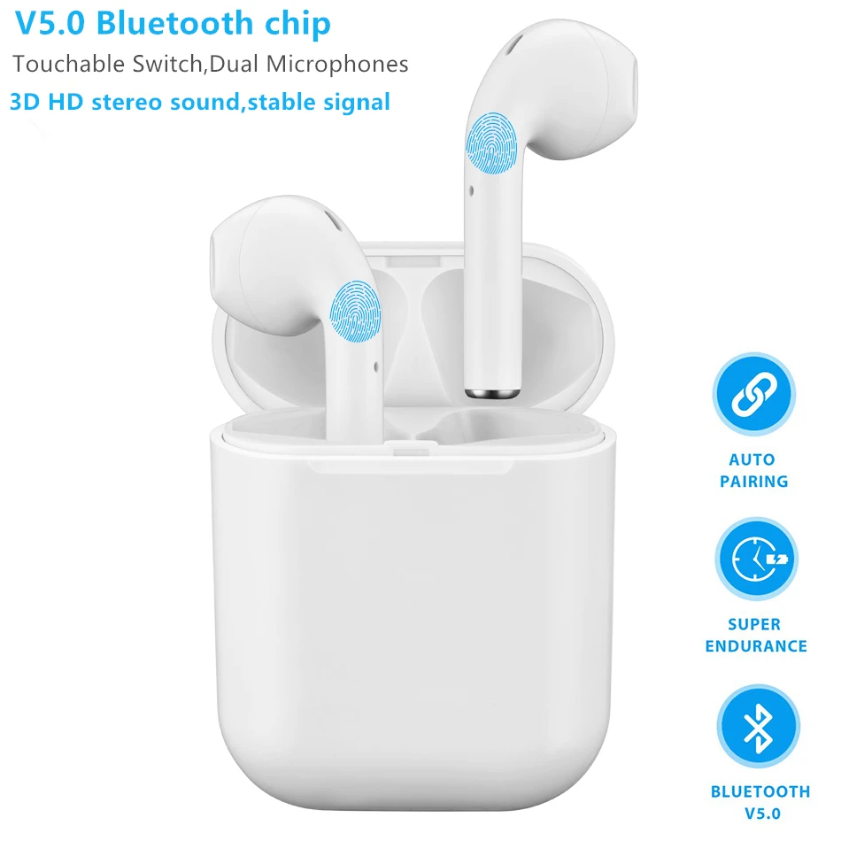 

In Ear 5.0 Bluetooth Earphone POP Up Wireless Headphones Sports Headset Earbuds with Dual Microphones for iPhone Xiaomi Huawei