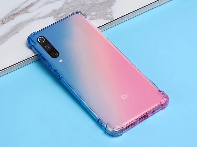 Gradient Transparent Case For Xiaomi Redmi 7 7A Note7 Mi 9 9t cc9 A2 A3 8 Lite Shockproof Cover On Redmi Note5 6 k20 Pro GO Para