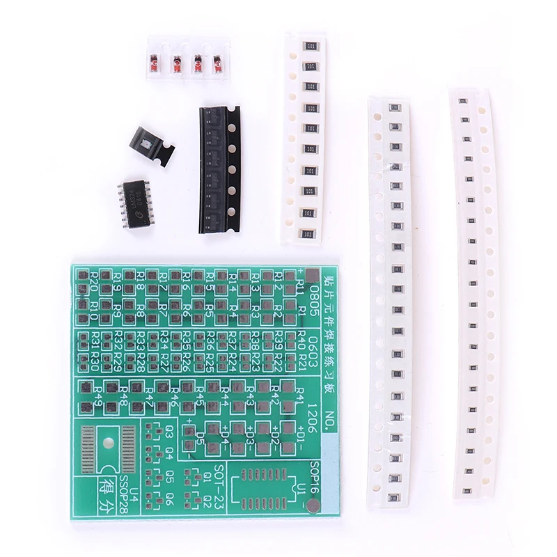 SMT SMD компонент сварки практика доска пайки реситор диодный транзистор начать обучение электронный DIY Kit