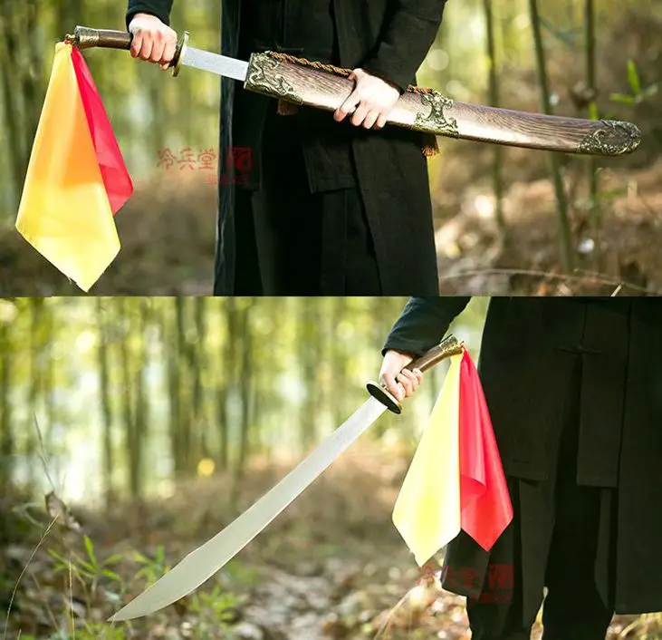Китайская острая Дамасская сталь ручной работы Wushu меч для Кунг Фу Dadao Broadsword Qing