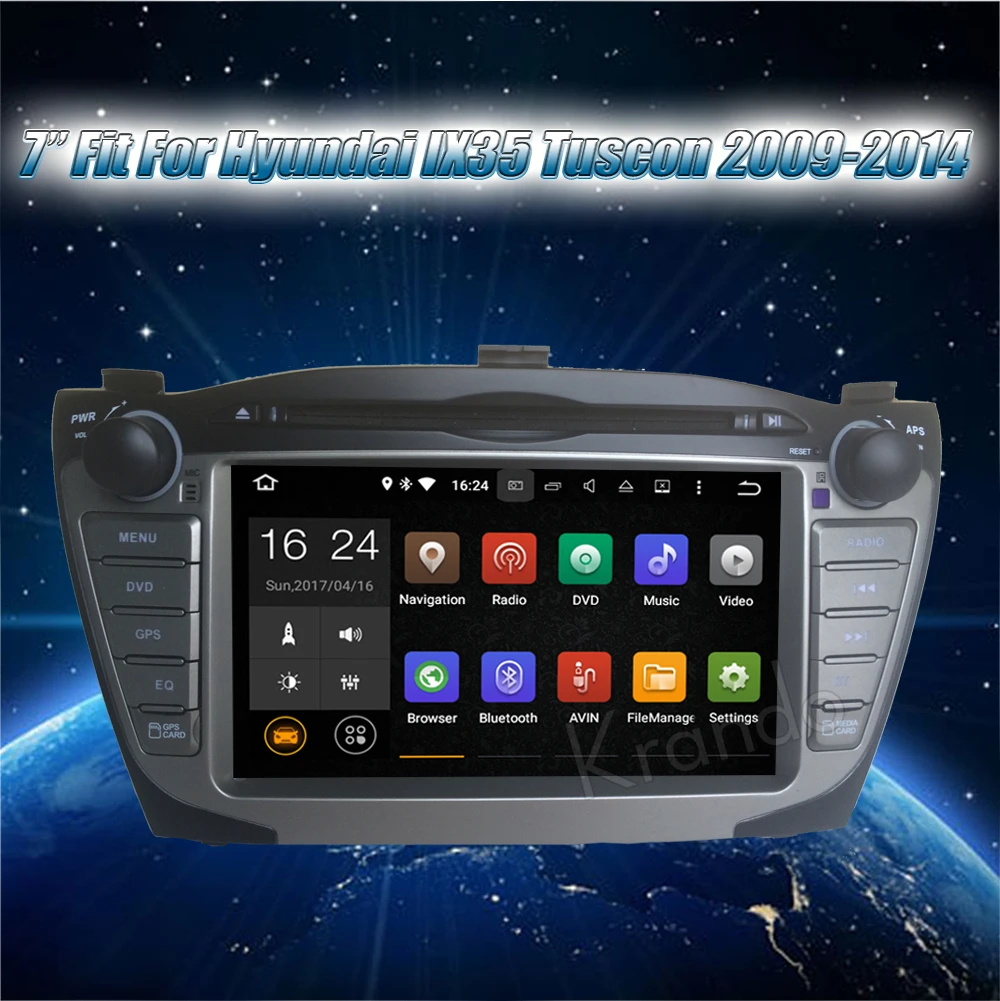 Excellent Krando 7" Android 9.0 car navigation multimedia system for Hyundai IX35 TUSCON 2009-2014 audio radio gps dvd player WIFI 3G DAB+ 0